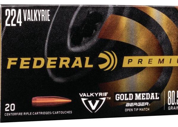 Federal Gold Medal Berger Rifle Ammunition .224 Valkyrie 80.5 gr OTM 2925 fps 20/ct