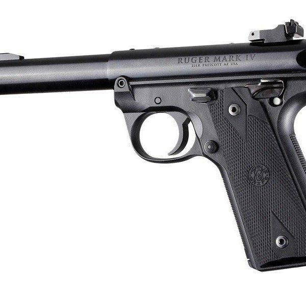 Ruger 22/45 MKIV Rubber Grip Panels Checkered W/Diamonds Black