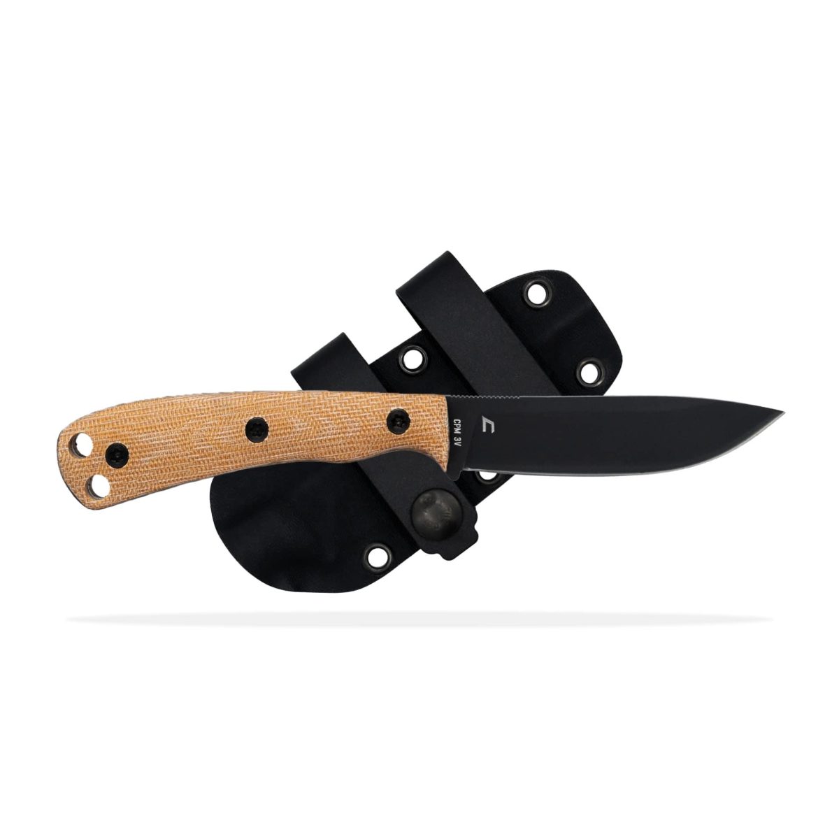 Shield Arms Ascent Fixed Knife 3-3/5&Quot; Black Drop Point Blade Brown