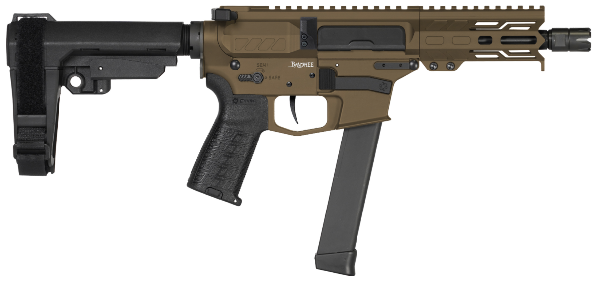 Cmmg Pistol, Banshee, Mkgs, 9Mm, 5&Quot;, Midnt Brz W/Adj Rip Brace