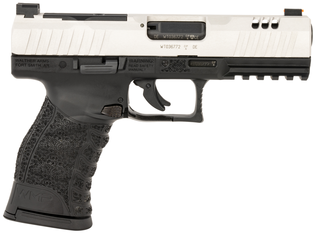 Walther Wmp 22Wmr Pstl 4.3&Quot; Blk/Sts Optic Ready 2-15Rds
