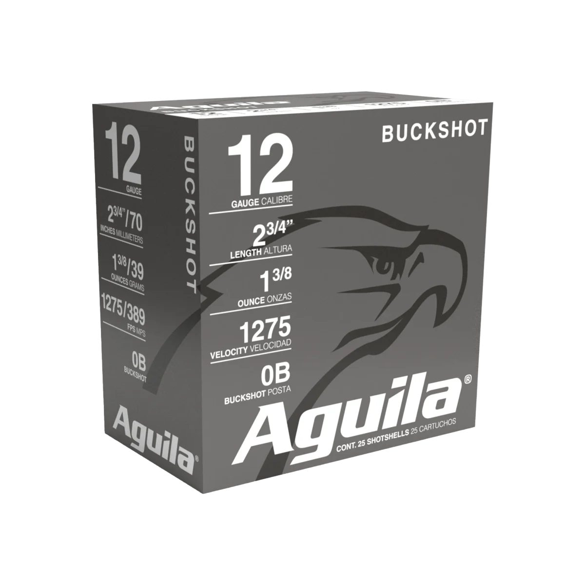 Aguila 12Ga 2 3/4&Quot; 0 Buck 25Rd Bx 10 Bxs Per Cs