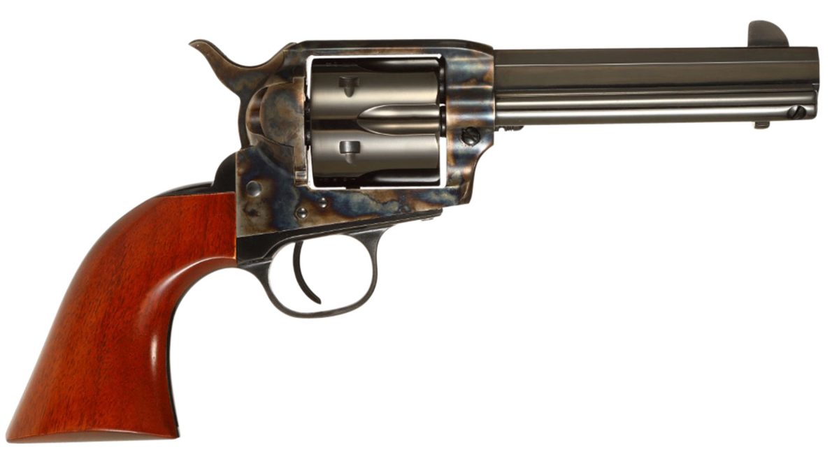 Taylors &Amp; Company 556101 1873 Cattleman Drifter 45 Colt (Lc) Caliber With 4.75&Quot; Blued Finish Barrel, 6Rd Capacity Blued Finish Cylinder, Color Case Hardened Finish Steel Frame &Amp; Walnut Grip