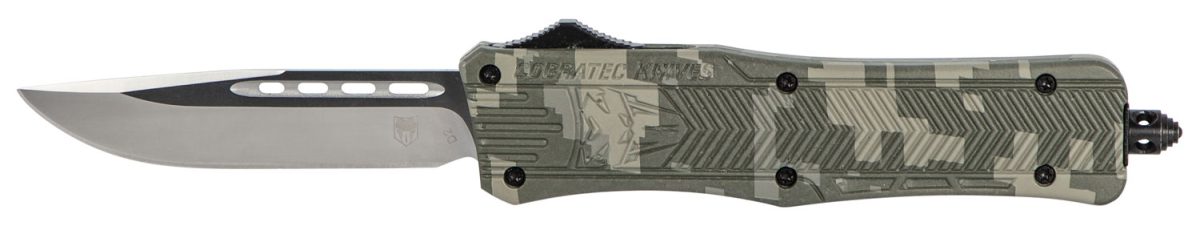 Cobratec Knives Madcctk1Mdns Ctk-1  Medium 3&Quot; Otf Drop Point Plain D2 Steel Blade/Army Digicamo Aluminum Handle Features Glass Breaker Includes Pocket Clip