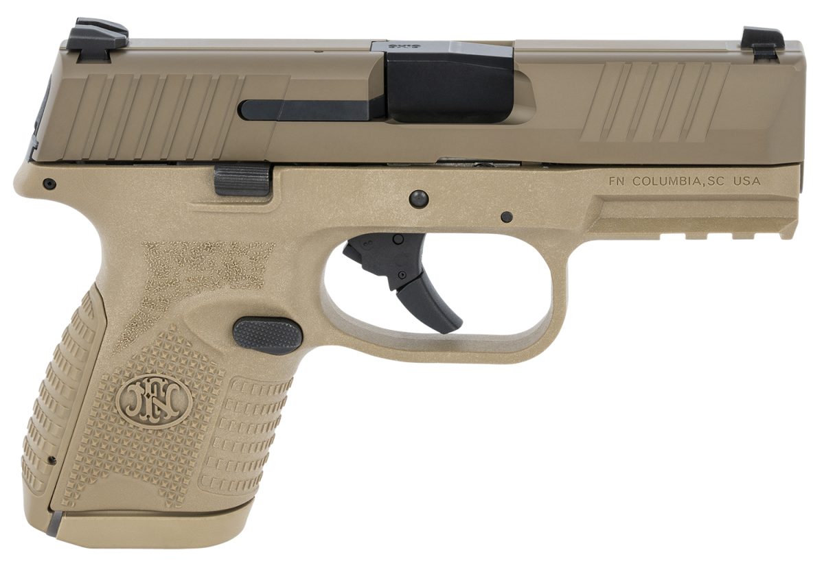 Fn 66100819 509 Compact 9Mm Luger 3.70&Quot; Barrel 10+1, Flat Dark Earth Polymer Frame With Mounting Rail, Flat Dark Earth Stainless Steel Slide, No Manual  Safety
