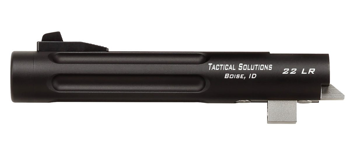 Tactical Solutions Tl55Tembrf Trail-Lite Barrel 22 Lr 5.50&Quot; Black Matte Finish 6061-T6 Aluminum Material With Fluting, Threading &Amp; Fiber Optic Front Sight For Browning Buck Mark