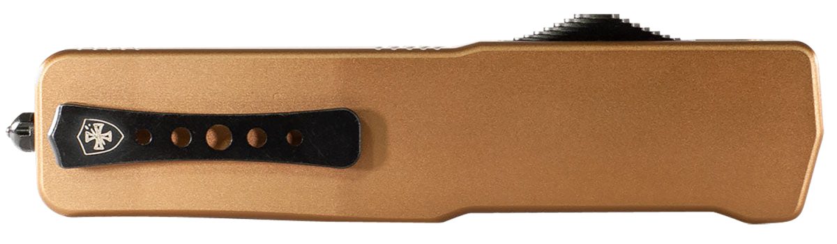Templar Knife Saab221 Premium Lightweight Small 3&Quot; Otf Tanto Plain Black Oxide Stonewashed Powdered D2 Steel Blade/4.50&Quot; Bronze Anodized Aluminum Handle