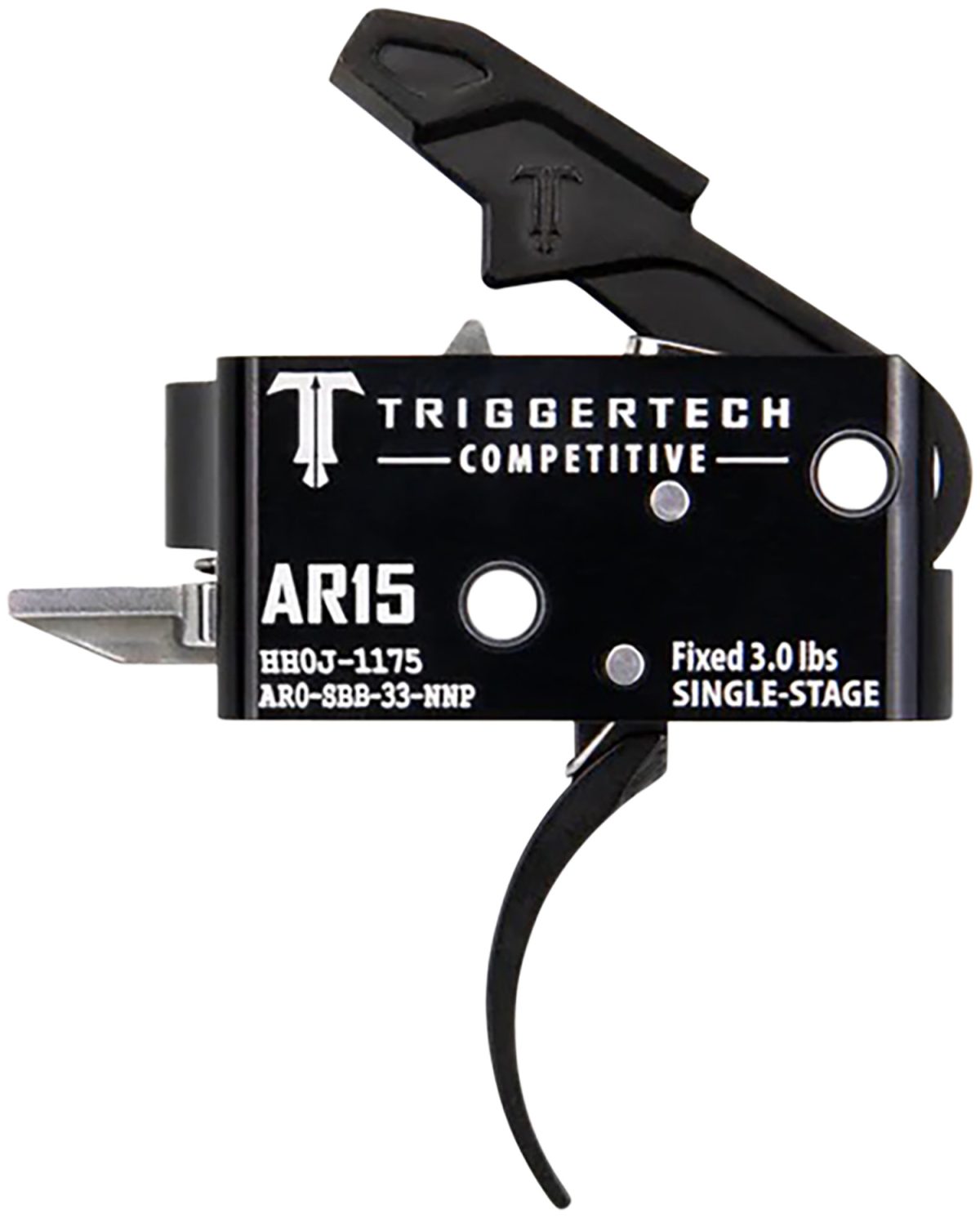 Triggertech Ar0Sbb33Nnp Competitive  Pro Curved Single-Stage 3 Lbs Fixed For Ar-15
