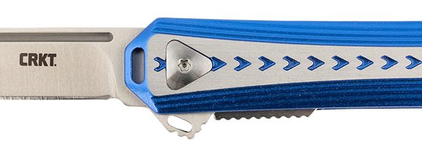 CRKT 6710 Stickler  3.38" Folding Plain Satin 12C27 Sandvik Blade/ Blue & Silver Aluminum Handle Includes Pocket Clip