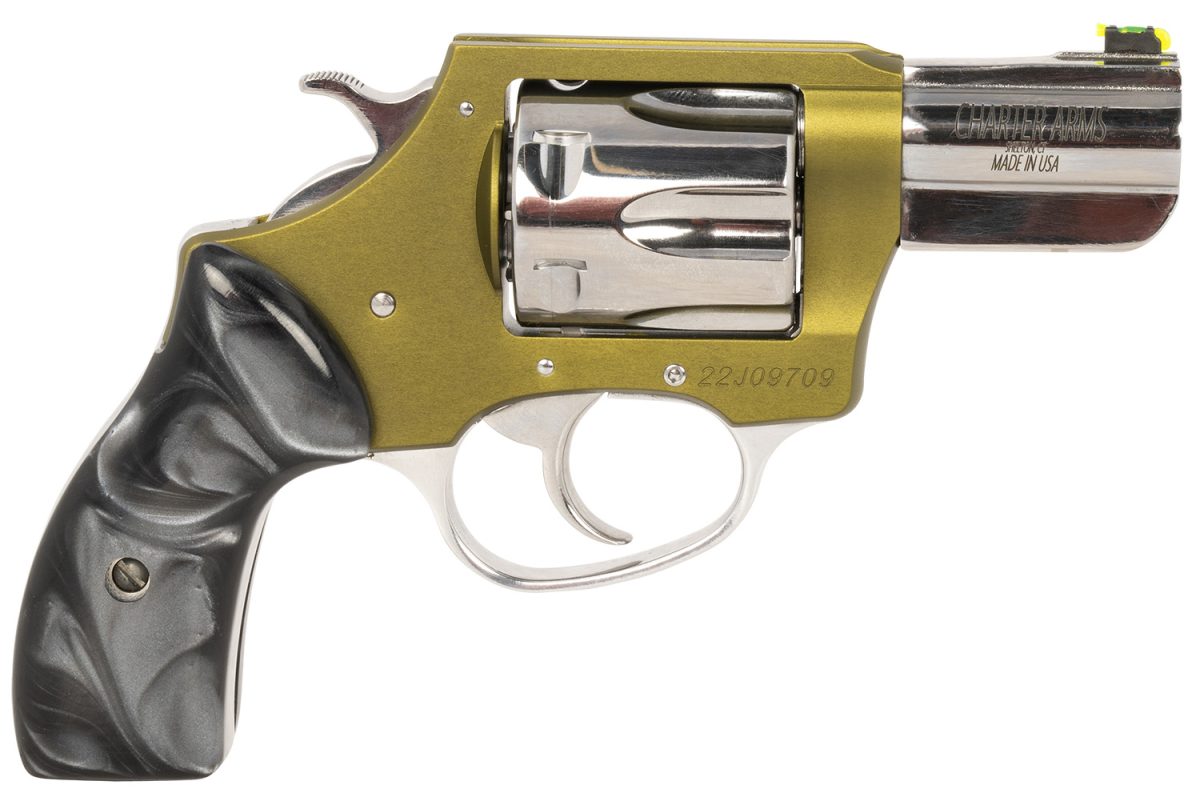 Charter Arms 53624 Undercover Ii Large 38 Special, 6 Shot 2.20&Quot; High Polished Stainless Steel Barrel &Amp; Cylinder, Od Green Anodized Aluminum Frame, Black Pearlite Grip, Exposed Hammer