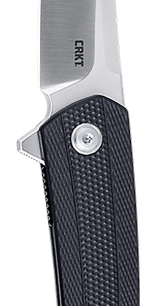 CRKT 7060 Persian  EDC 3.44" Folding Trailing Point Plain Satin D2 Steel Blade, Black Textured GRN Handle