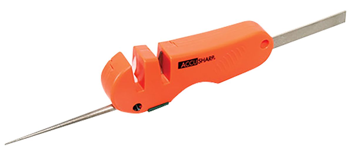 Accusharp 028C 4-In-1 Sharpener Hand Held Coarse Tungsten Sharpener Orange