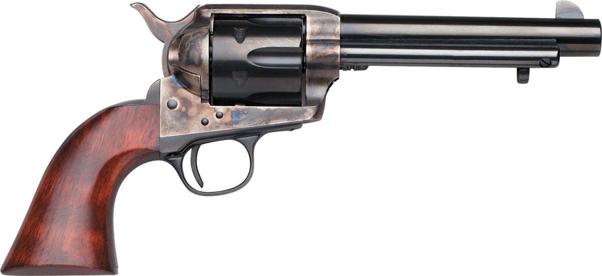 Taylors &Amp; Company 550903 1873 Cattleman Sao 357 Mag Caliber With 5.50&Quot; Blued Finish Barrel, 6Rd Capacity Blued Finish Cylinder, Color Case Hardened Finish Steel Frame &Amp; Walnut Grip