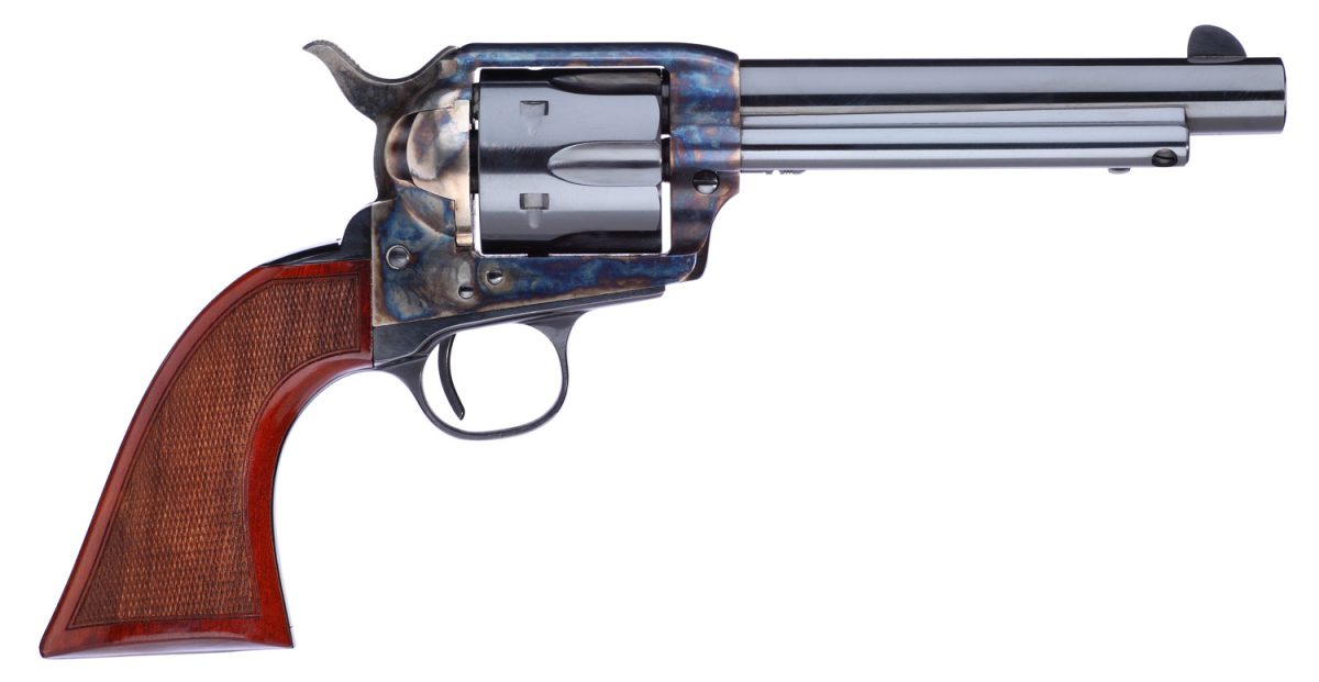 Taylors &Amp; Company 556208De Short Stroke Gunfighter  45 Colt (Lc) 6Rd 5.50&Quot; Blued Cylinder &Amp; Barrel Color Case Hardened Steel Frame Checkered Walnut Army Size Grip (Taylor Tuned)