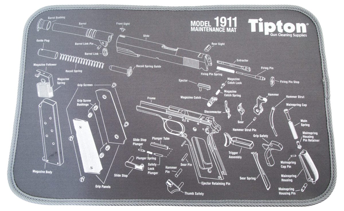 Tipton 558680 Maintenance Mat  Neoprene Top W/Rubber Back Black W/Gray Trim 1911 Parts Diagram 10&Quot;  L X 12&Quot; W