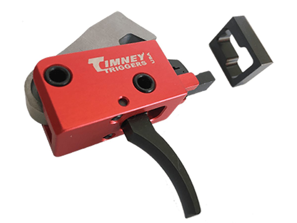 Timney Triggers 682 Pcc Trigger  Two-Stage Curved Trigger With 2 Lbs Draw Weight &Amp; Black/Red Finish For Ar-Platform