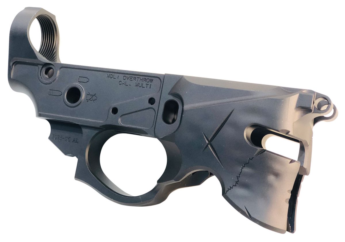 Sharps Bros Sblr07 Overthrow Stripped Lower Multi-Caliber Black Anodized Finish 7075-T6 Aluminum Compatible W/Mil-Spec Ar-15 Internal Parts