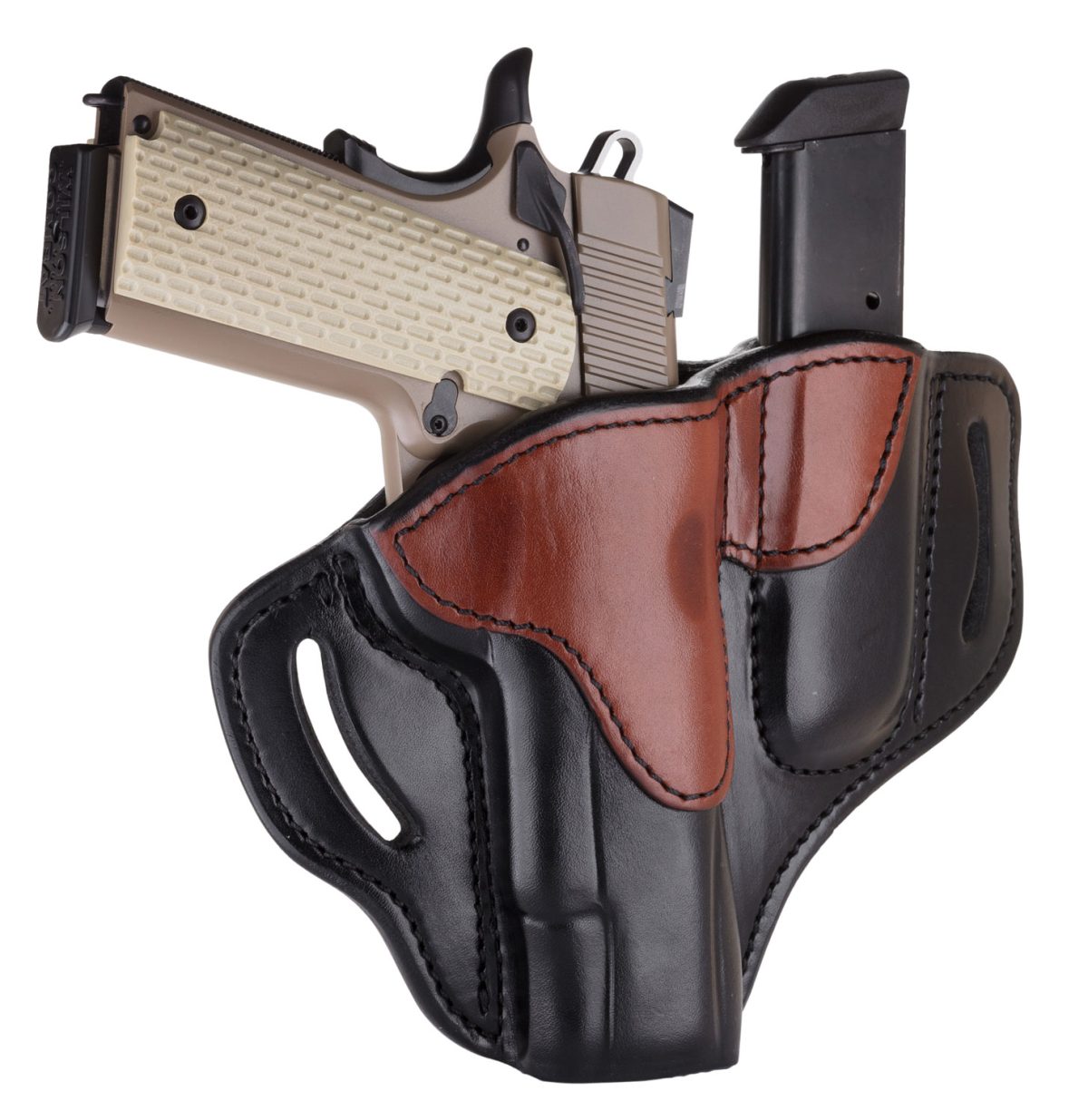 1791 Gunleather Bh1M1Blbr Bh1M1 Combo Owb 01 Black/Brown Leather Belt Slide Fits 4-5&Quot; 1911