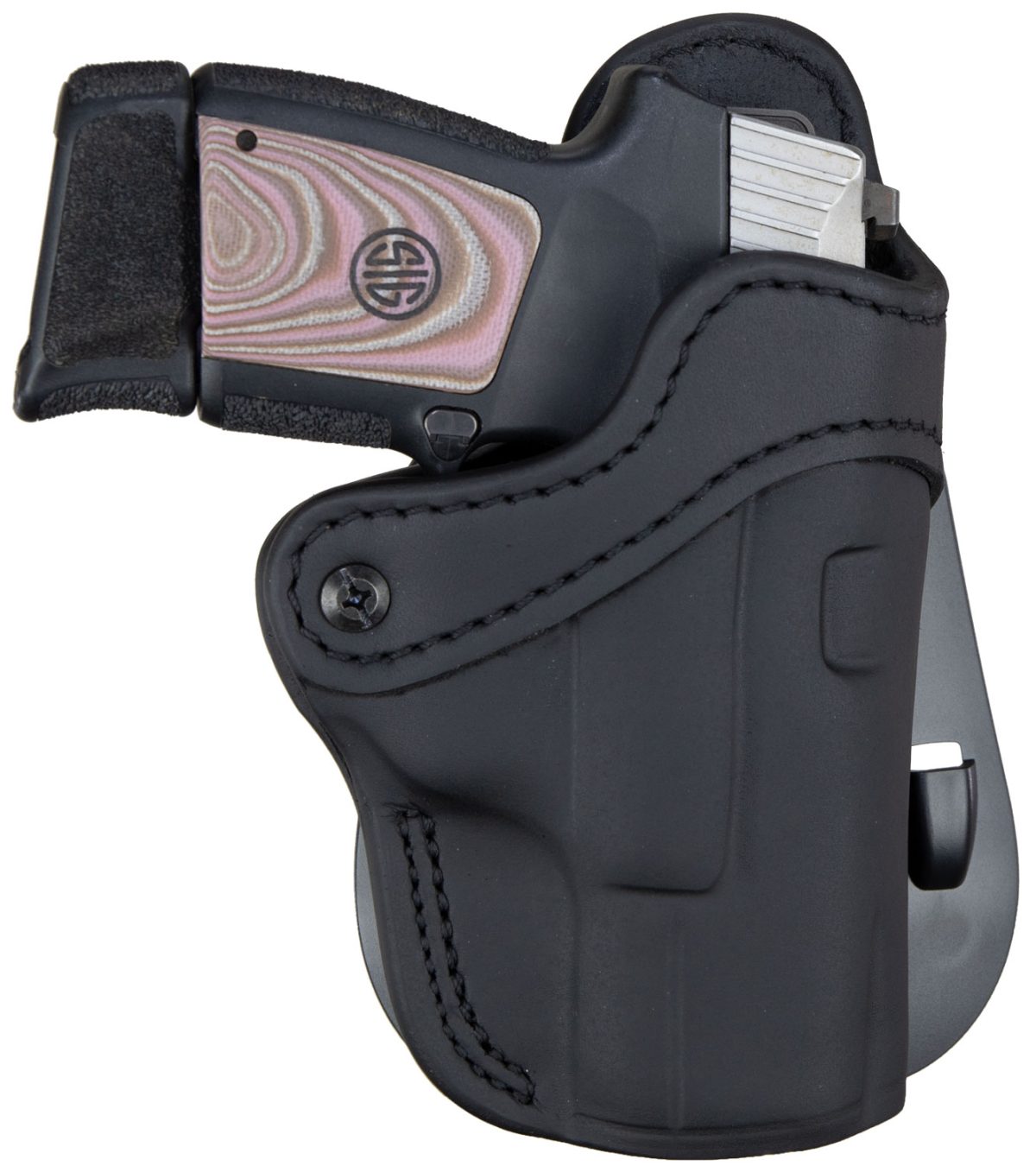 1791 Gunleather Orpdh21Sblr Bh2.1 Optic Ready Owb Size 2.1 Stealth Black Leather Paddle Compatible W/Glock 17/S&Amp;W M&Amp;P Shield/Springfield Xd Right Hand