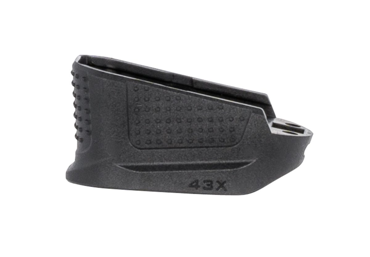 Strike Industries Empg43Xbk Enhanced Magazine Plate  Made Of Polymer With Black Finish &Amp; Extra Gripping Surface For Glock 43X Magazines (Adds 2Rds)
