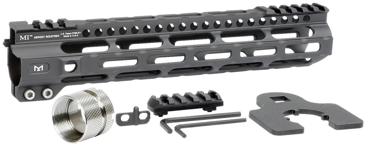 Midwest Industries Miulw105 Ultralight  Ar-15 Black Hardcoat Anodized Aluminum/Polymer 10.50&Quot; Picatinny/M-Lok