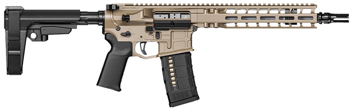 Radian Weapons R0514 Model 1 Pistol 223 Wylde 30+1 10.50&Quot;, Fde Billet Rec/M-Lok Handguard, Smooth Buffer Tube (No Brace), Magpul Grip, Ambi Controls, Dead Air Qd Flash Hider, Adj. Trigger