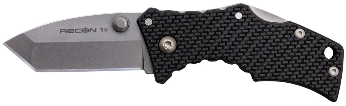 Cold Steel Cs27Dt Recon 1 Micro 2&Quot; Folding Tanto Plain Stonewashed 4034 Ss Blade/ Black Griv-Ex Handle Includes Pocket Clip
