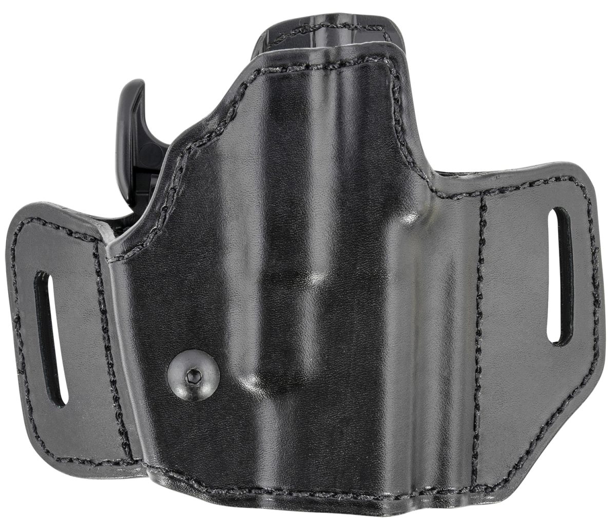 Bianchi 51831 Allusion Assent Pro-Fit Owb Size 11 Black Leather Belt Slide Compatible W/Glock 26/S&Amp;W M&Amp;P Shield/S&Amp;W M&Amp;P Compact/Fn Fns Compact Belt Up To 1.50&Quot; Wide Right Hand
