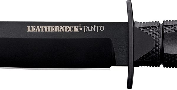 Cold Steel CS-39LSFCT Leatherneck  7" Fixed Plain Tanto Black Matte Powder Coat German D2 Steel Blade/Black Deep Checkered w/double Quillon Guard/ Griv-Ex Handle