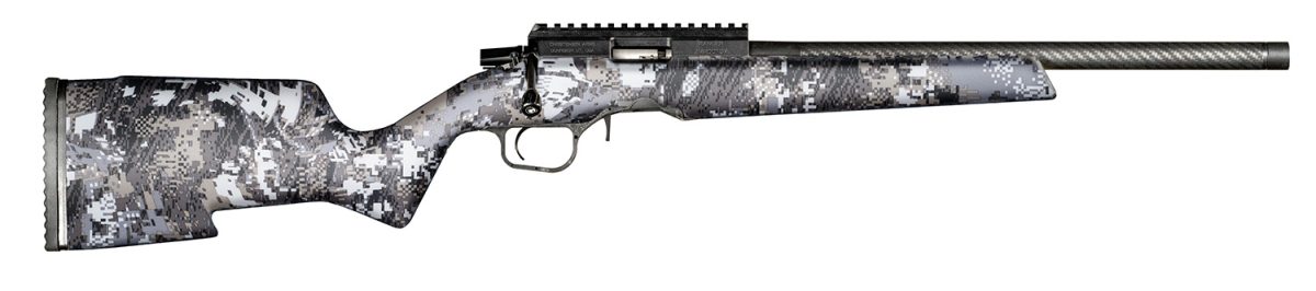 Christensen Arms 8011201600 Ranger  Full Size 22 Wmr 9+1 18&Quot; Black Carbon Fiber Steel Barrel, Black Anodized Aluminum Receiver, Sitka Elevate Ii Camo Carbon Fiber Aluminum Bedding Stock