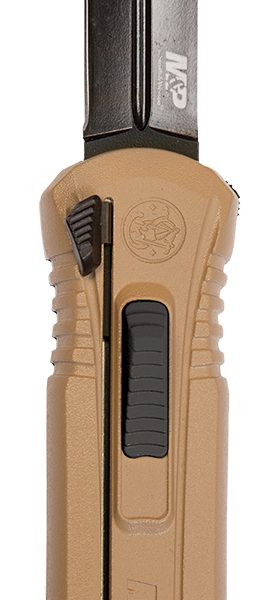 Smith & Wesson Knives 1092050 M&P  3.50" OTF Spear Point Plain Black Oxide AUS-8A SS Blade 5.16" Flat Dark Earth Aluminum Handle