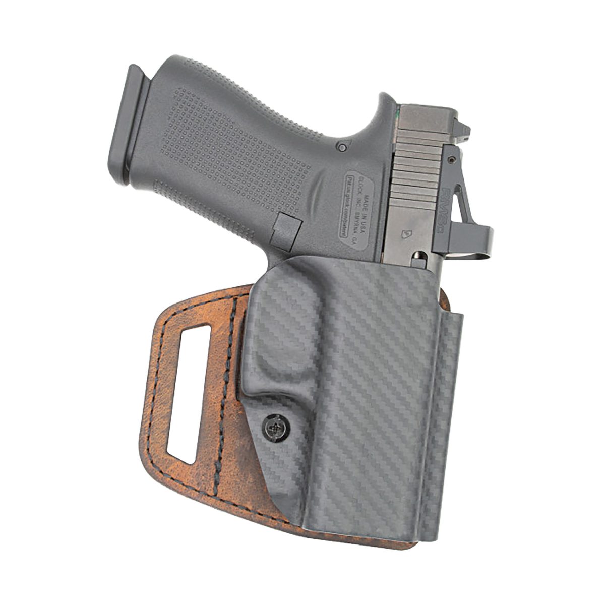 Versacarry Vsl211Shd V-Slide  Owb Brown Leather/Polymer Belt Slide Fits M&Amp;P Shield Right Hand