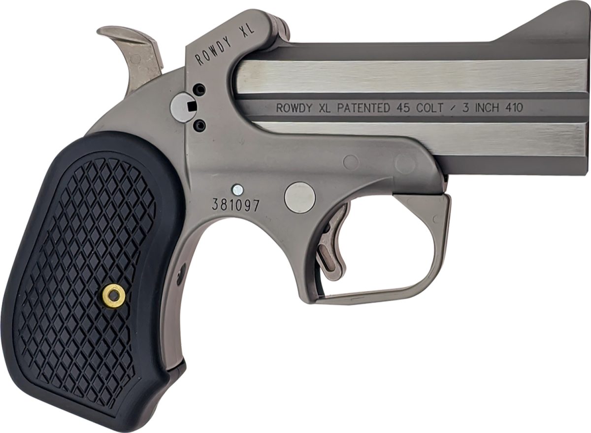 Bond Arms Barwxl Rowdy Xl  45 Colt (Lc) .410 2Rd Shot 3.50&Quot; Matte Stainless Steel Frame Black Extended B6 Resin Grips