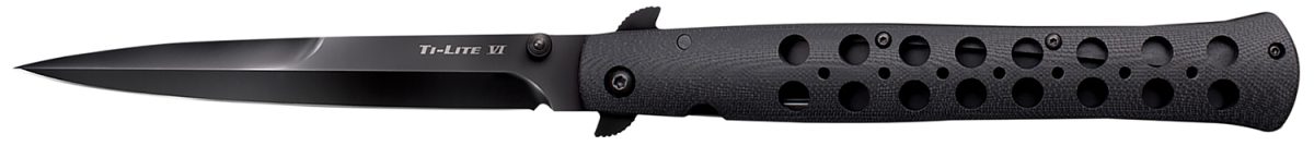 Cold Steel Cs26C6Aa Ti-Lite  6&Quot; Folding Spear Point Plain Black W/Dlc Cooating S35Vn Ss Blade/4.75&Quot; Black G10 Handle Includes Belt Clip