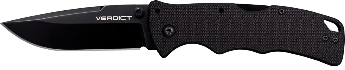 Cold Steel Csflc3Sp10A Verdict  3&Quot; Folding Spear Point Plain Black Matte Aus-10A Ss Blade/Black G10 Handle Includes Belt Clip