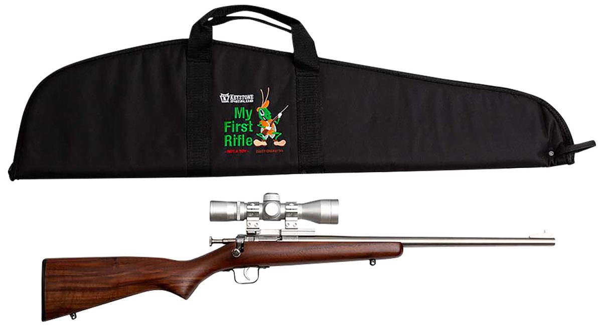 Crickett Ksa2238Bsc My First Rifle Package 22 S/L/Lr Single Shot 16.10&Quot; Stainless Steel Barrel &Amp; Receiver, American Walnut Fixed Stock, 4X32 Scope