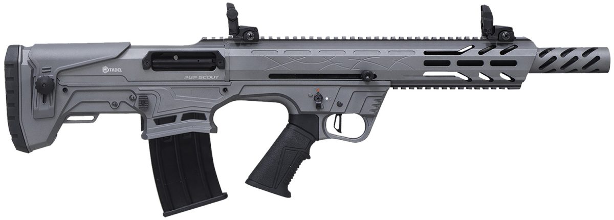 Citadel Frps1218Tg Pup Scout  12 Gauge Semi-Auto 3&Quot; 5+1 18.50&Quot; Gray Steel Barrel, Picatinny Rail Aluminum Receiver, Picatinny Handguards, Gray Adj Cheek Riser Synthetic Stock, Black Polymer Grip