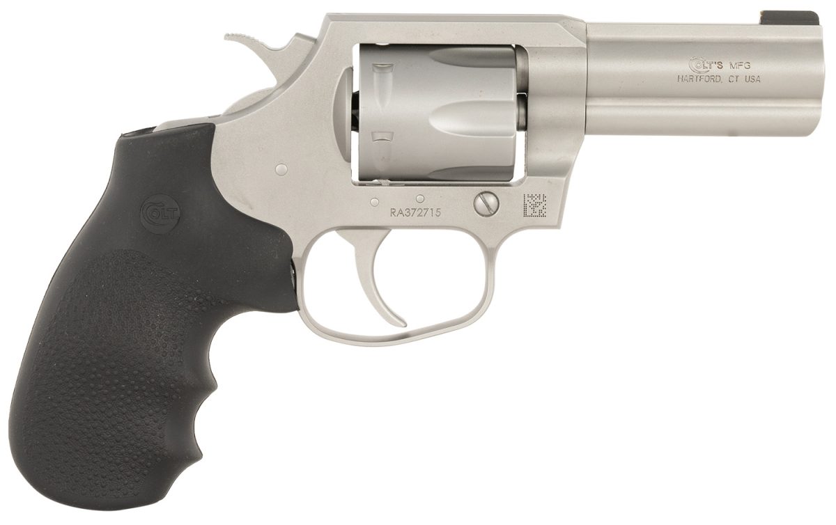 Colt Mfg Kcobrasm3Bb King Cobra  Small 357 Mag 6 Shot 3&Quot; Matte Stainless Steel Barrel, Cylinder Frame, Black Hogue Overmolded Grips, Exposed Hammer