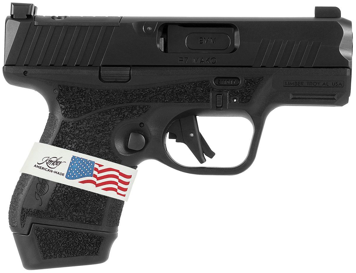 Kimber Mfg, Inc 3800004 R7 Mako Liberty Sub-Compact Frame 9Mm Luger 13+1 3.37&Quot; Black Dlc Match Grade Barrel, Black Fnc Nitride Optic Ready/Serrated Stainless Steel Slide, Black Polymer Frame