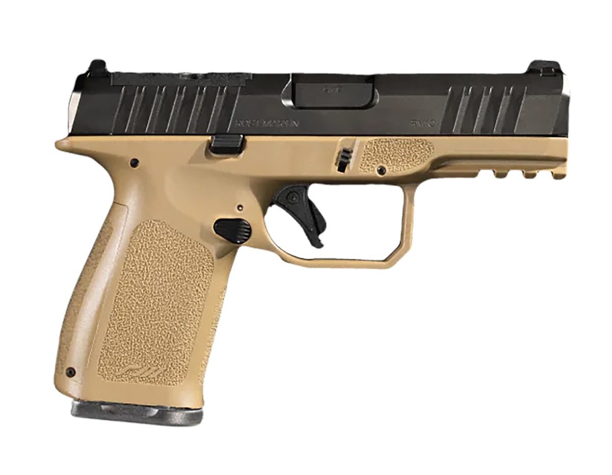 Rost Martin Rm1Cfdeosp10Ca Rm1C *Ca Compliant 9Mm 10+1 4&Quot; Black Steel Barrel, Black Tenifer Optic Ready/Serrated Steel Slide, Flat Dark Earth Polymer Frame W/Picatinny Rail, Textured Grip