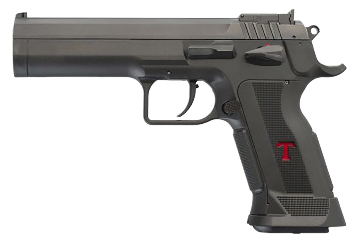 Tanfoglio Tflimprop9 Limited Custom  9Mm Luger 19+1 4.76&Quot; Stainless Steel Barrel, Black Serrated Steel Slide, Black Polymer Frame W/Beavertail, Textured Grip