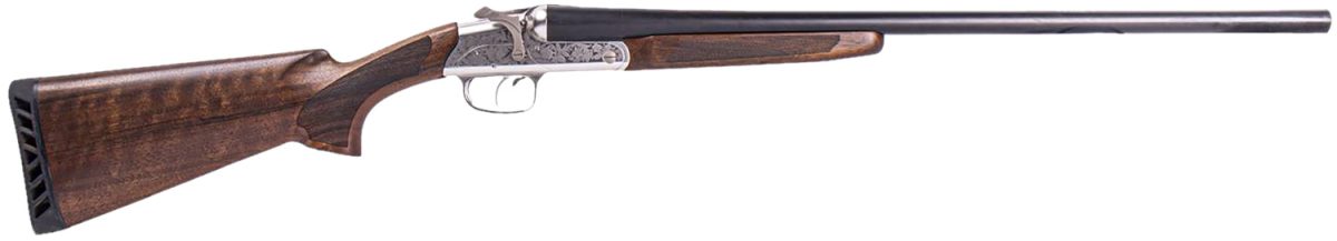 Ati Atigkof20Rp26 Road Agent Prime 20 Gauge Break Open 2Rd 26&Quot; Black Side By Side Barrel, Silver Engraved Aluminum Receiver, Fixed Turkish Walnut Stock