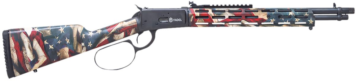 Howa Cit357Lvrusa Levtac 92 357 Mag 8+1 16.50&Quot; Matte Black Threaded Barrel &Amp; Steel Receiver W/Picatinny Rail, Fixed Respect Camo (American Flag) Synthetic Stock, Right Hand