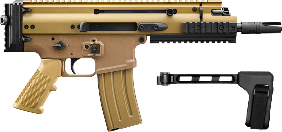 Fn 38101885 Scar 15P 5.56X45Mm 10+1 7.50&Quot; Black Flat Dark Earth Picatinny Rail Aluminum Receiver Sb Tactical Brace