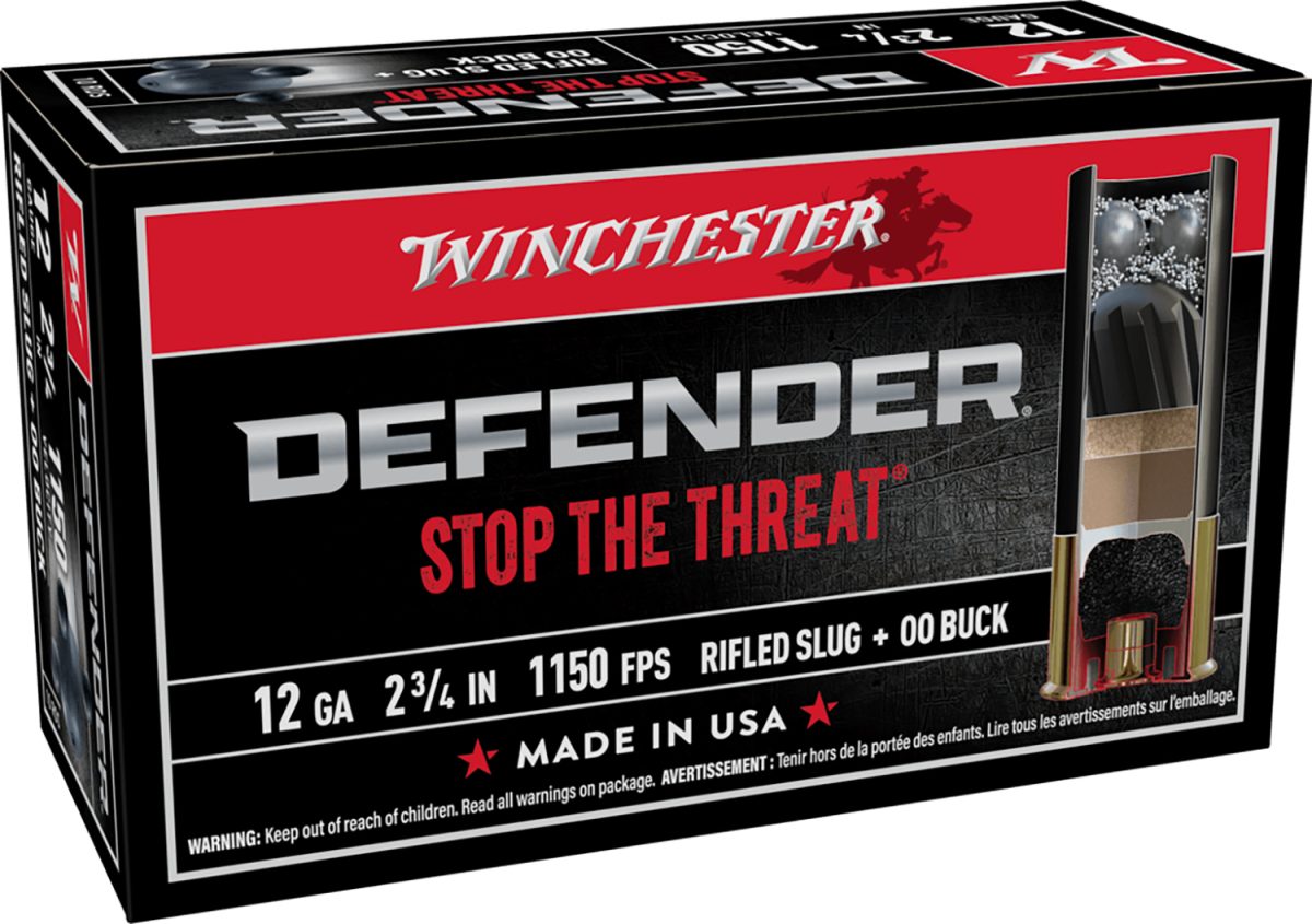 Winchester Ammo S12Pdx1 Pdx1 Defender Combo 12Gauge 2.75&Quot; 1Oz Rifled Slug 3Plated 00Buck Shot 10 Per Box/10 Case