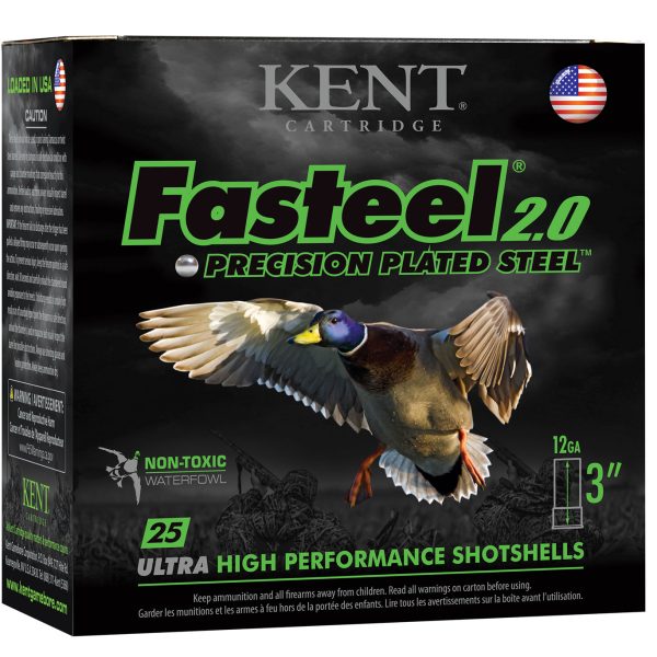 Kent Cartridge K123FS402 Fasteel 2.0  12 Gauge 3" 1 3/8 oz 2 Shot 25 Per Box/ 10 Case
