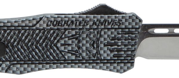 CobraTec Knives MCFCTK1MDNS CTK-1  Medium 3" OTF Drop Point Plain D2 Steel Blade/Carbon Fiber Aluminum Handle Features Glass Breaker Includes Pocket Clip