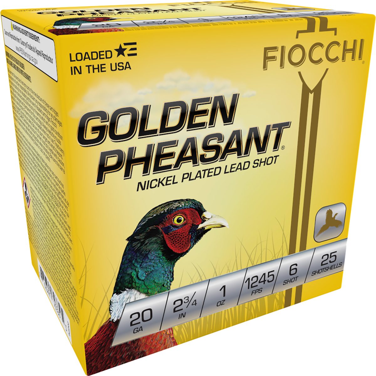 Fiocchi 20Gp6 Golden Pheasant Extrema 20Gauge 2.75&Quot; 1Oz 6Shot 25 Per Box/10 Case