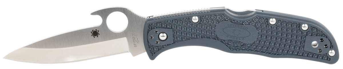 Spyderco C243Pgyw Endela Lightweight 3.41&Quot; Folding Clip Point Plain Vg-10 Ss Blade Blue/Gray Frn Handle Includes Pocket Clip