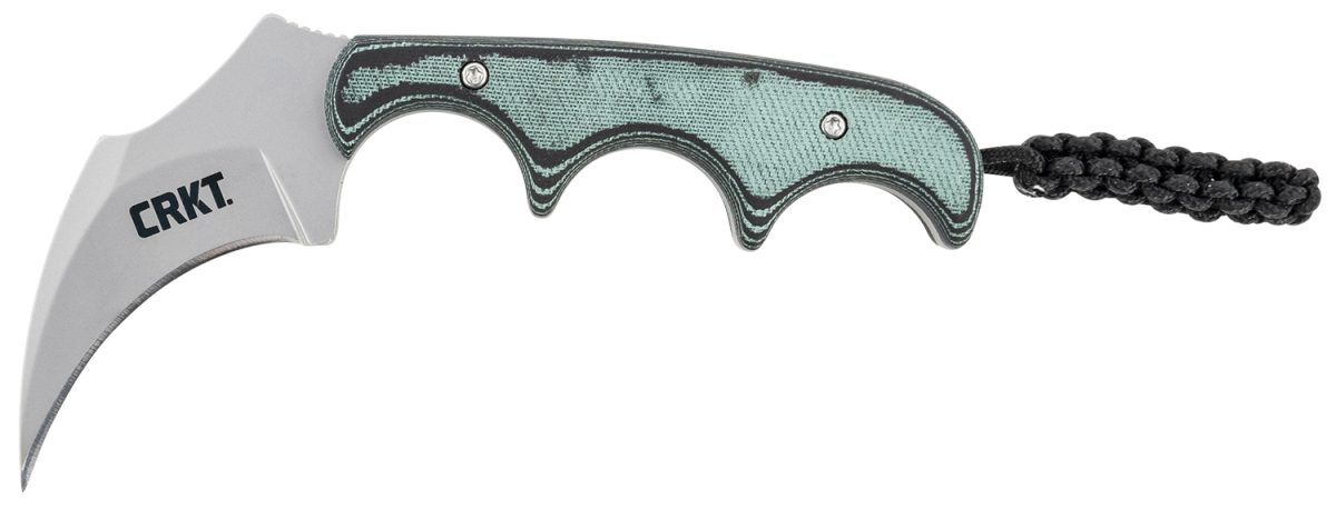 Crkt 2389 Keramin  2.31&Quot; Fixed Plain Bead Blasted 5Cr15Mov Ss Blade/ Green Contoured Resin Infused Fiber Handle Includes Lanyard/Sheath